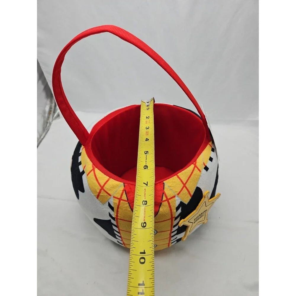Pixar Toy Story Woody Plush Basket w/ Handle Round Multicolor Halloween